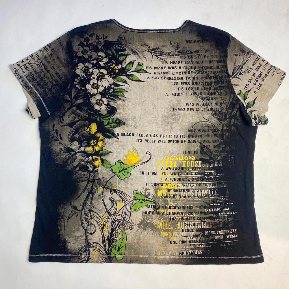 Grunge Rhinestone Sunflower Tee - Picture 3 of 4